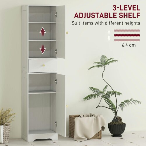 Wyld Haus Remodi Tall Bathroom Storage Cabinet With Arched Door Design White