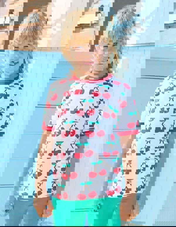 Organic Cherry Print T-Shirt - Toby Tiger UK Retail