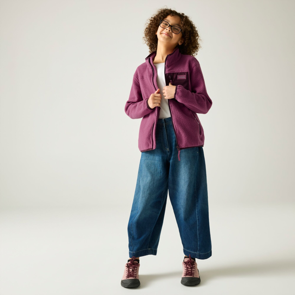 Regatta Kids Frankie Colour Block Fleece Jacket - Violet Fig