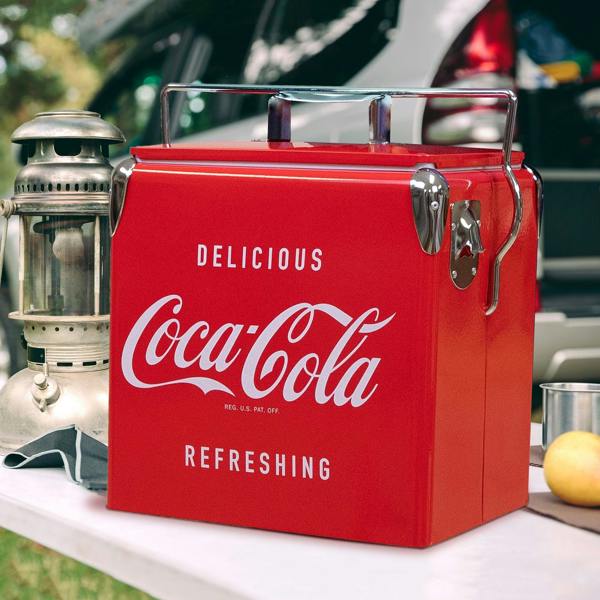 Coca-Cola 13L Portable Cool Box – Ice Chest for Camping, Road Trips & Beach Outings (Red)