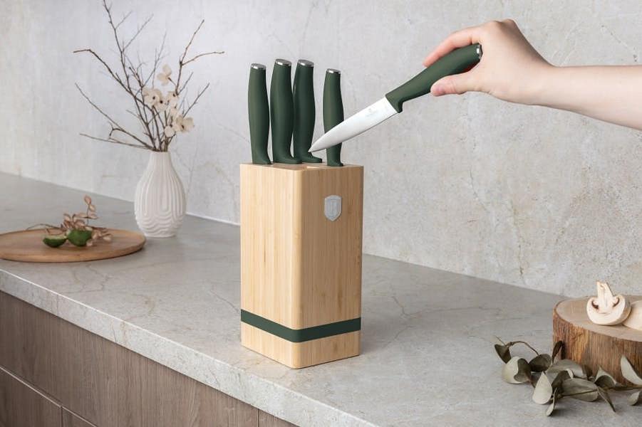 6 pcs knife set Berlinger Haus BH2751 Matte Green