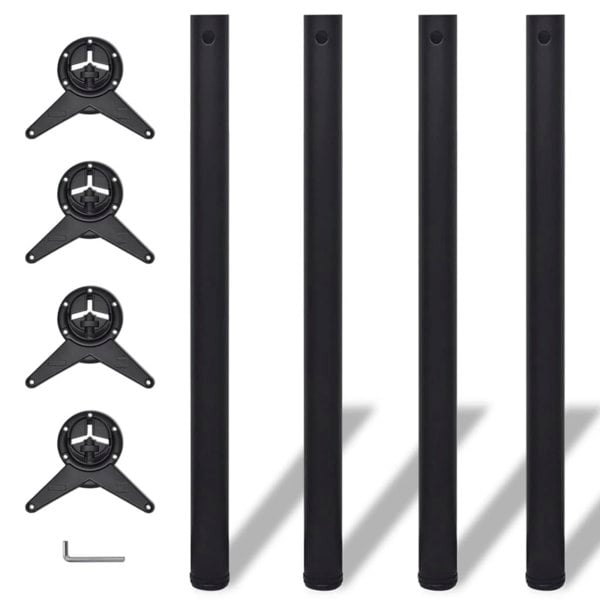 Berkfield 4 Height Adjustable Table Legs Black 870 mm