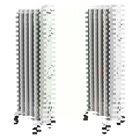 Mylek Oil Filled Electric Portable Heater Radiator with Adjustable Thermostat 2500w With Timer