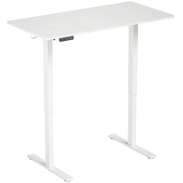 Standing Desk Memory Control Height Adjustable Desk 2 Cable Holes LED Display Sit Stand Desk White