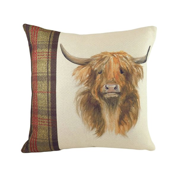 Evans Lichfield Hunter Highland Cow Cushion Cover - Multicoloured