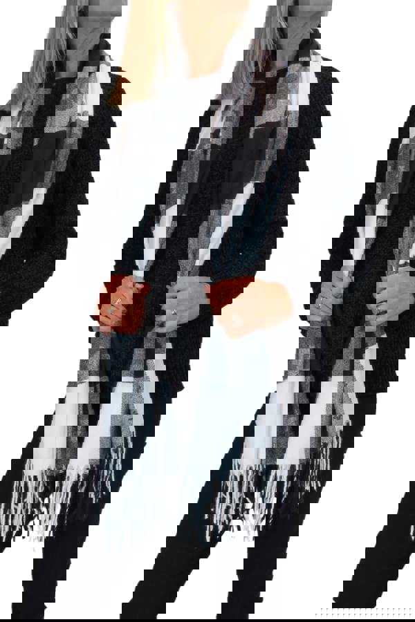 Paulo Due Wool Blend Pashmina Scarf With Floral Details