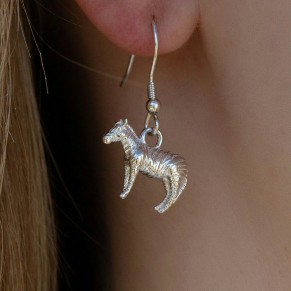 Sterling Silver Zebra Earrings - MYLEE London