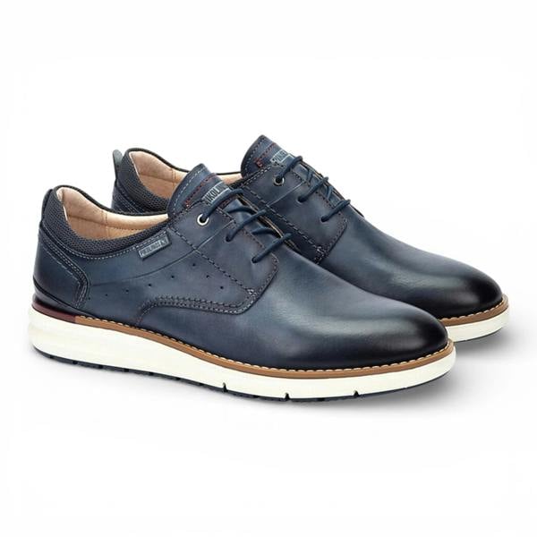 Pikolinos Manacor - Men's Blue Leather Lace-Up Sneakers