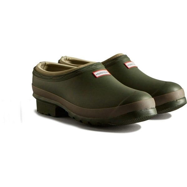Hunter Gardener Clogs - Dark Olive/Clay