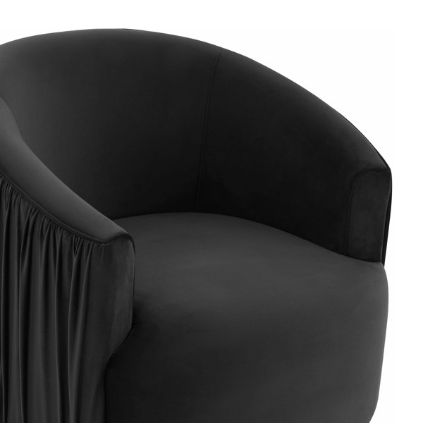 Furniture Edit London Black Pleated Swivel Chair