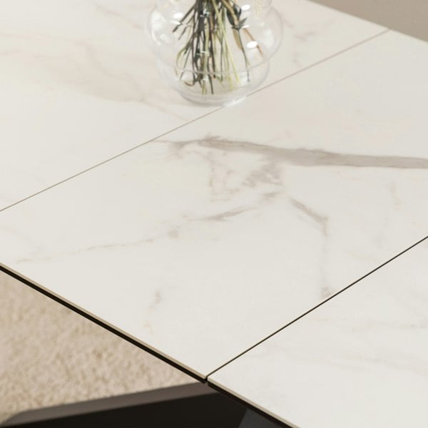 Furniture To Go Heaven Extendable Dining Table with Ceramic White Top 168cm