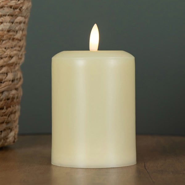 Samuel Alexander 13cm Battery Operated Cream Flickering Flameless LED Pillar Candle