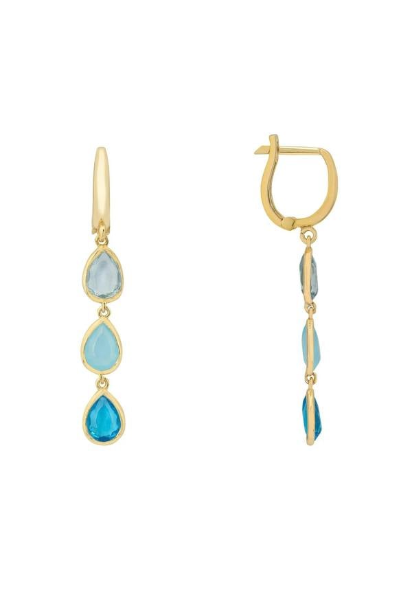 Latelita Sardinia Triple Teardrop Earrings Gold The Blues
