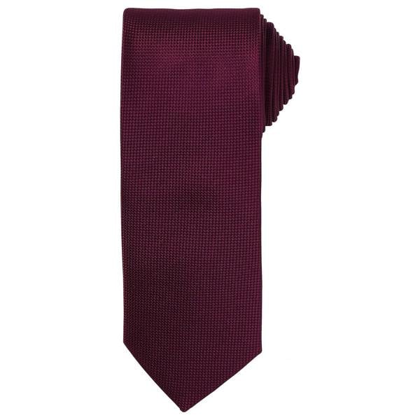 Premier Unisex Adult Micro Waffle Tie - Aubergine