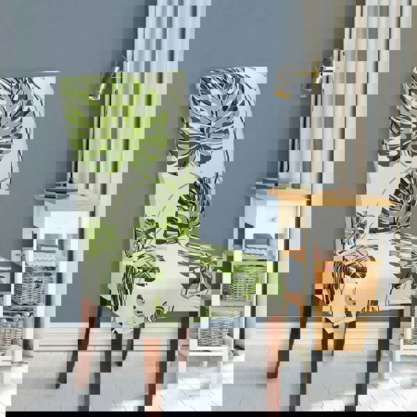 Anyseat Chair Cover Green Leaves Design with Anti-Dirt and Elastic Material for Dining Room Kitchen Wedding Hotel Banquet Restaurant