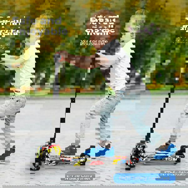 Dekko Kids Scooter Foldable Adjustable Height Flashing LED Light Music 3 Wheels