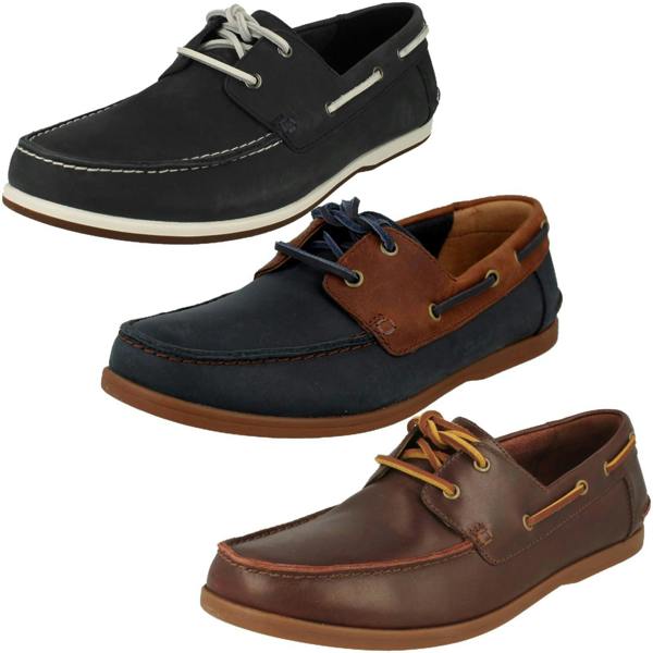 Clarks Mens Clarks Lace Up Deck Shoes Pickwell Sail