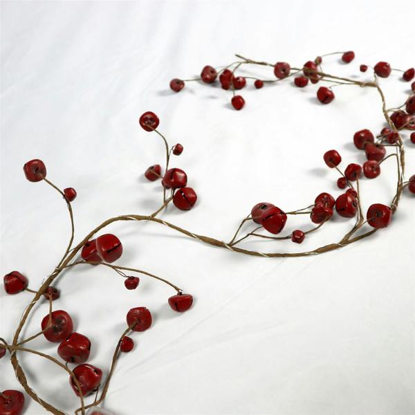 15cm Pre-Lit Hanging Garland Decorations Red Bells with 20 Warm White LEDs image 3