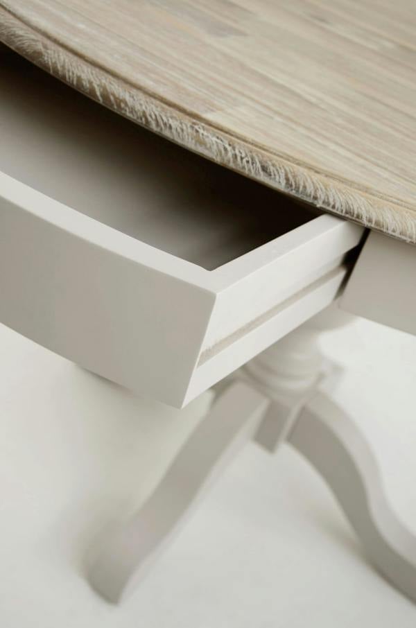 Statement Furniture Florence Large Pedestal Dining Table with Hidden Drawers 120cm