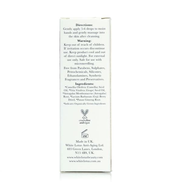 White Lotus Beauty Organic Green Tea Facial Oil - With Rejuvenating Adaptogenic Herbs 30mL