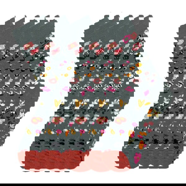 Anysox 5 Pairs Size 5-9 Fashion Socks Combed Cotton Art Abstract Garden Oil Painting Novelty Happy Funny Christmas Gift for Women