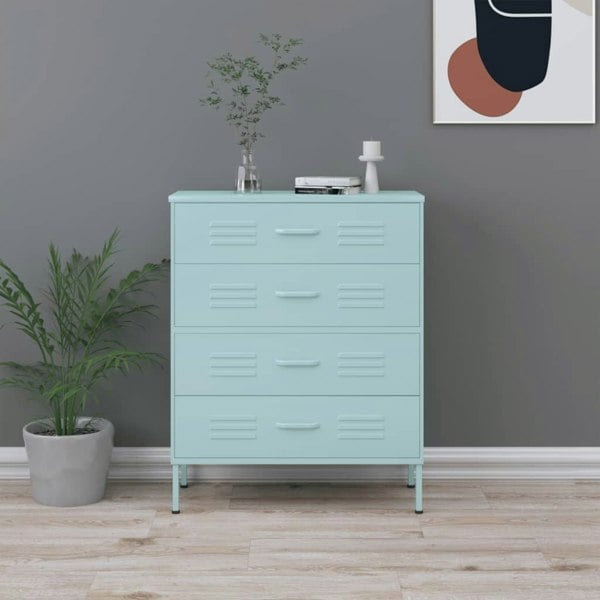 Berkfield Chest of Drawers Mint 80x35x101.5 cm Steel