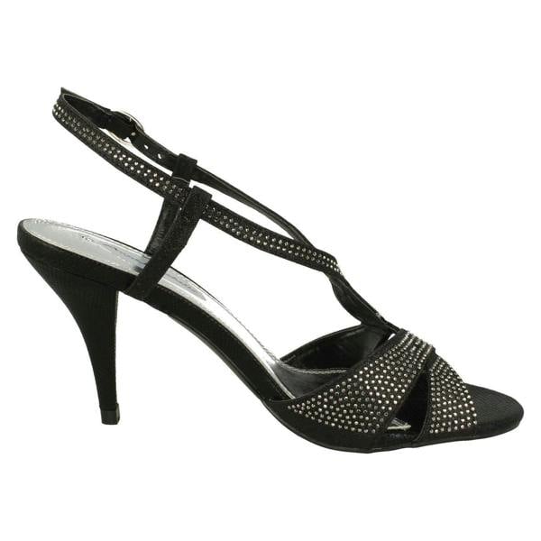 Anne Michelle Ladies Anne Michelle Diamante Strappy Heeled Sandals Dazzle