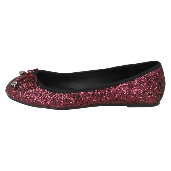Spot On Ladies Spot On Glitter Ballerinas