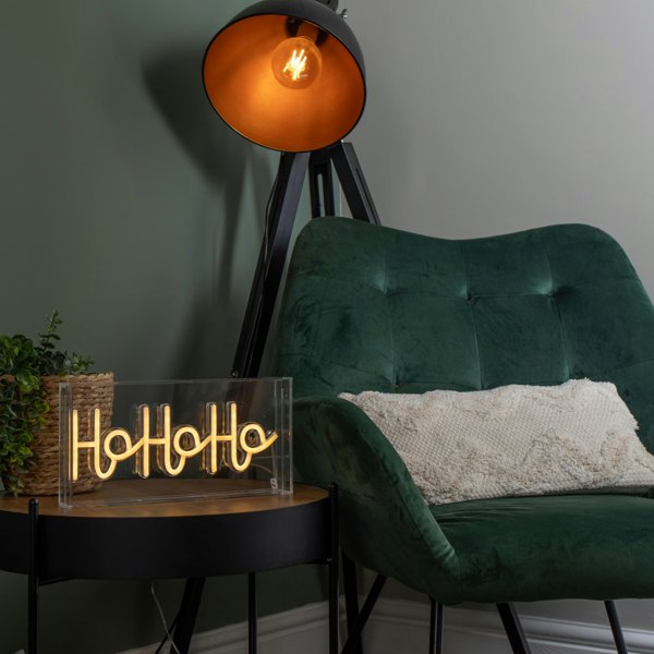 Samuel Alexander 15cm x 30cm Light up Christmas Ho Ho Ho Neon Flex Sign with Warm White LEDs