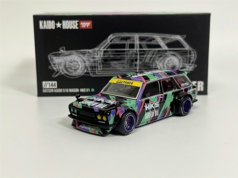 Mini GT Datsun Kaido 510 Wagon HKS V1 1:64 Scale Kaido House Mini GT KHMG144