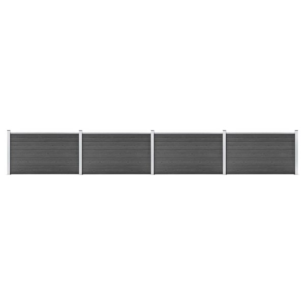 Berkfield Fence Panel Set WPC 699x105 cm Black