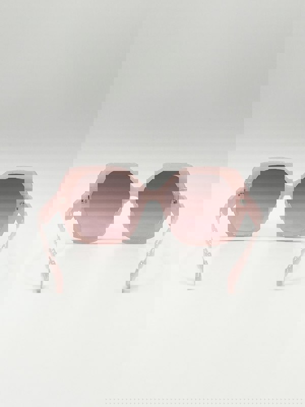 SVNX Oversized Rounded Angular Sunglasses in Pink