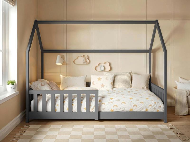Flair Explorer Single Play House Floor Bed with Rails Wooden