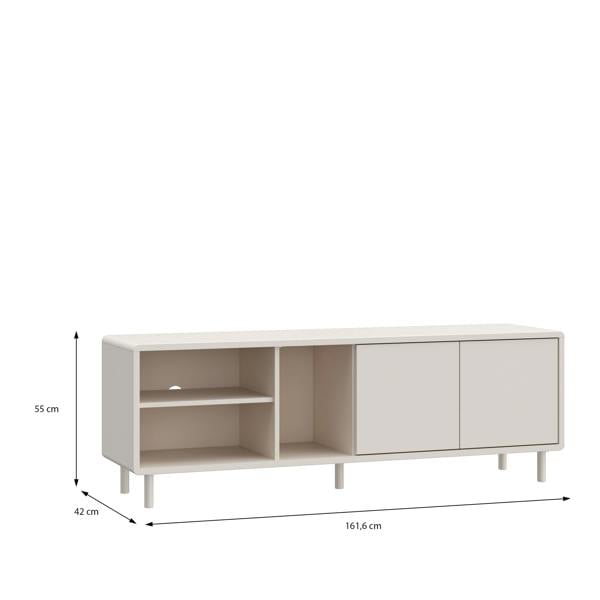 Furniture To Go Playly TV Unit with Open Shelving and 2-Door Storage in Sand