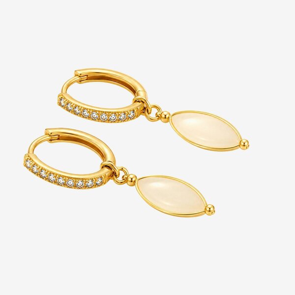 Uchi & Soto Nekomeishi Cream Cats Eye Earrings