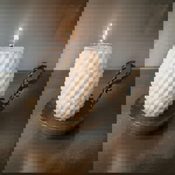 unscented natural wax pillar candle