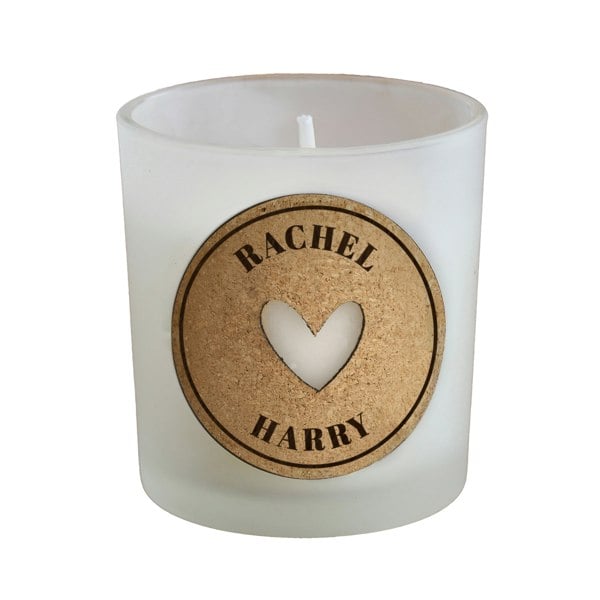 Personalised Memento Company Personalised Heart Cork Label Candle Jar