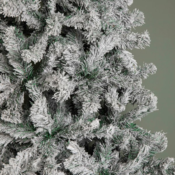 Samuel Alexander 8ft (2.4m) Snow Flocked Artificial Christmas Tree with Green Metal Stand and 1017 Tips