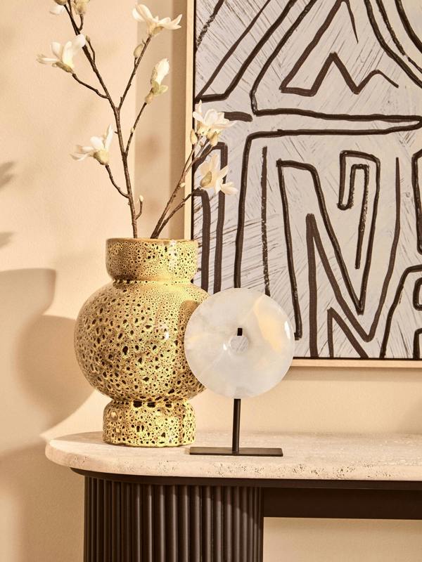 Interiors by Premier Chiara Small Blue Sand Effect Vase