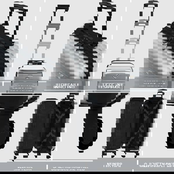 Flight Knight Set of 3 Hard Shell Suitcase Cabin & Check in Cases with TSA Lock