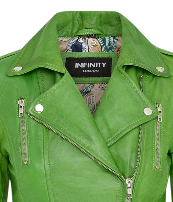 Infinity Leather Womens Leather Vintage Brando Biker Jacket-Orlando