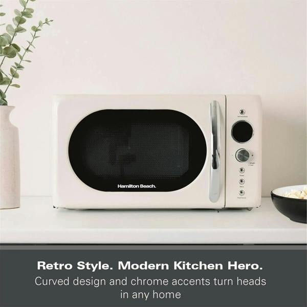Hamilton Beach 20L Retro Cream Microwave - Hamilton Beach UK