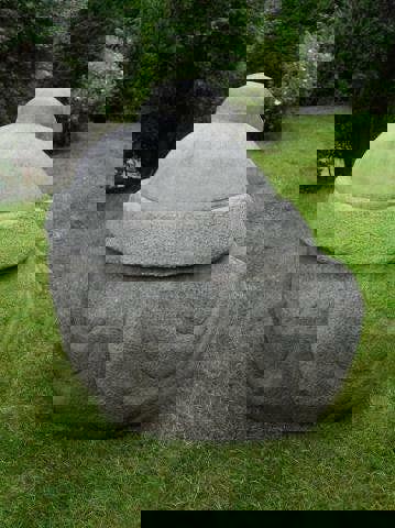 Large Stone Cast Laughing Fat Buddha Ornament