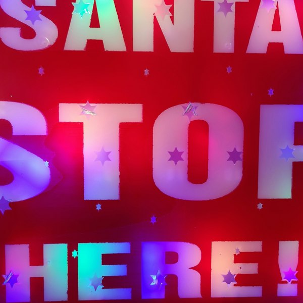 Samuel Alexander Premier Christmas Light up Santa Stop Here Garden Patio Sign 110cm
