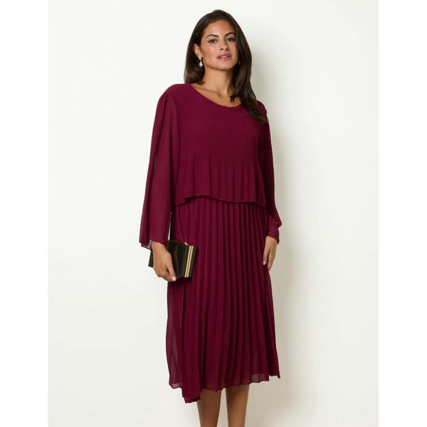Blue Vanilla Chiffon Pleated Dress
