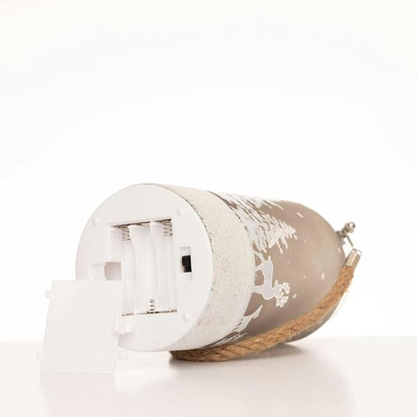 23cm Christmas Decorated Jar Table Winter Forest Scene Lantern, Battery-Operated LED Indoor Light image 6