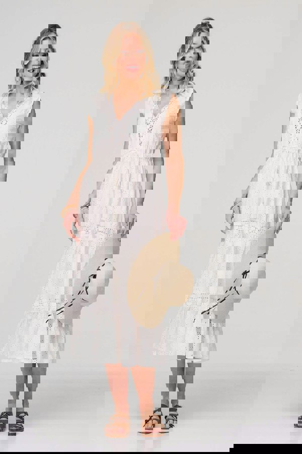 White | Broderie Anglaise Tiered Dress