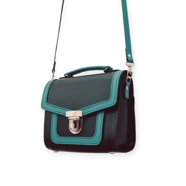 Zatchels Harmony Handmade Leather Sugarcube Plus Handbag - Teal