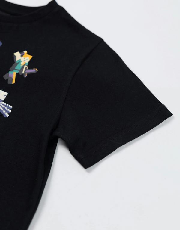 Vanilla Underground Minecraft Boys Black sprites Short Sleeved T-Shirt