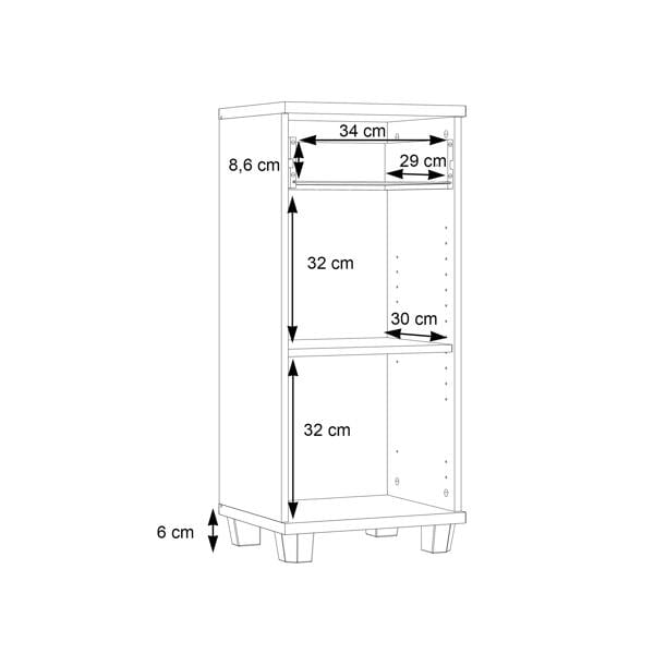 Furniture To Go Veris Bathroom Cupboard with 1 Door & 1 Drawer in Walnut and Dark Grey